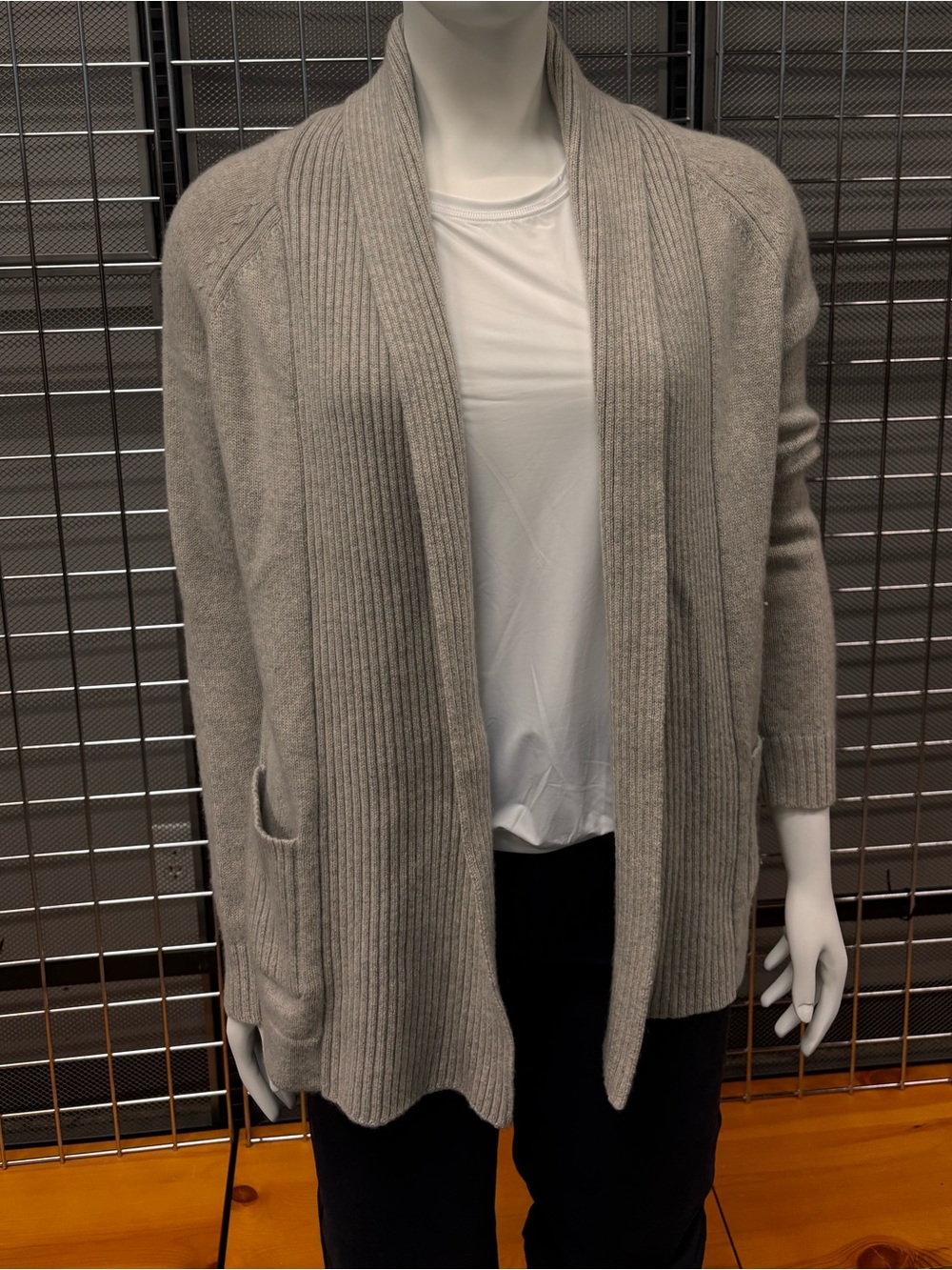Banana Republic 100% Cashmere Open-Front Shawl Cardigan with Pockets